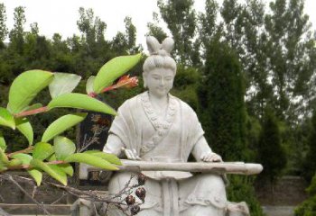 天津汉末才女蔡文姬弹琴石雕塑-景区园林历史名人雕像