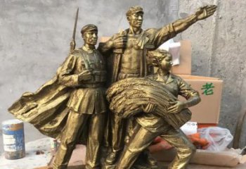 天津中领雕塑精心打造的红军战士铜雕