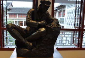 天津铜雕红军战士纪念雕塑，烈士镌刻永恒记忆