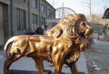 天津黄铜精美西洋狮子铜雕