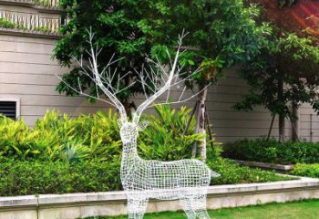 天津创造魅力的麋鹿不锈钢雕塑