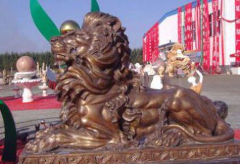 天津汇丰西洋狮子铜雕，精美华贵