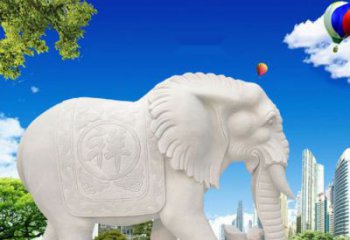 天津唯美大象石雕，祥和吉祥如意