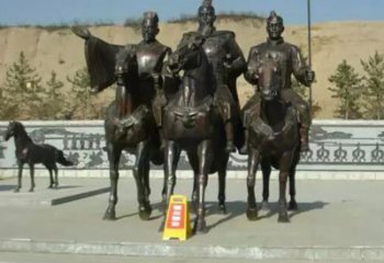 天津中领雕塑：骑马广场铜雕作品