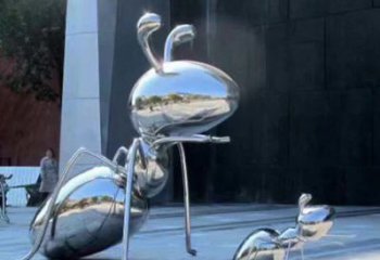 天津不锈钢蚂蚁雕塑，抛光镜面，精致精美