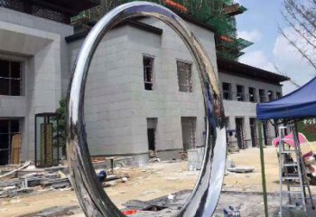 天津镜面圆环不锈钢雕塑112