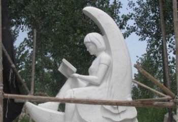 天津中领雕塑高品质小女孩汉白玉石雕