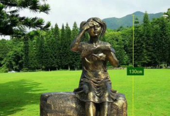 天津精美的女孩铜雕塑，展现活力与青春