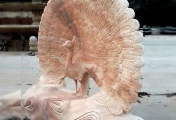 天津艺术精美的孔雀石红雕塑