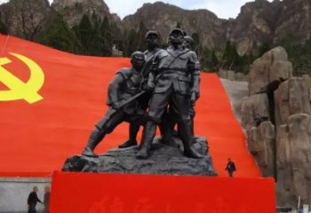 天津狼牙山五壮士烈士铜雕，永载革命先烈光辉