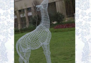 天津外观精美的不锈钢长颈鹿雕塑