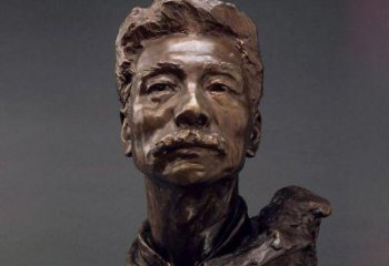 天津鲁迅校园名人铜雕，展现鲁迅文学精神