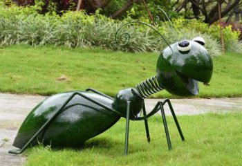 天津绿色落尾蚂蚁不锈钢摆件雕塑：精致的小动物艺术作品