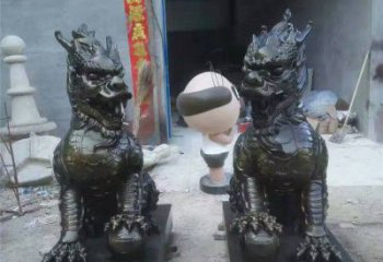 天津中领雕塑——神兽铜雕麒麟护持您的门口
