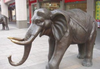 天津祥和如意的铜制大象雕塑
