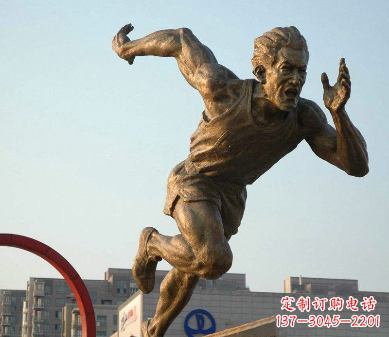 天津男人跑步运动人物铜雕