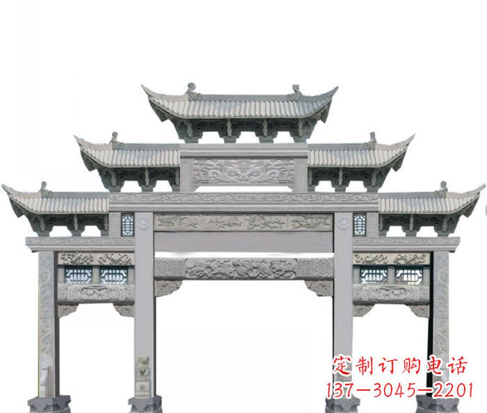 天津中领雕塑定制式牌坊石雕