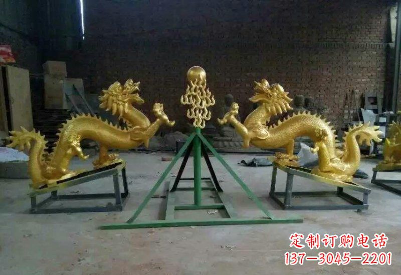 天津享受经典,领略古老传统,精美特色的双龙戏珠铜雕