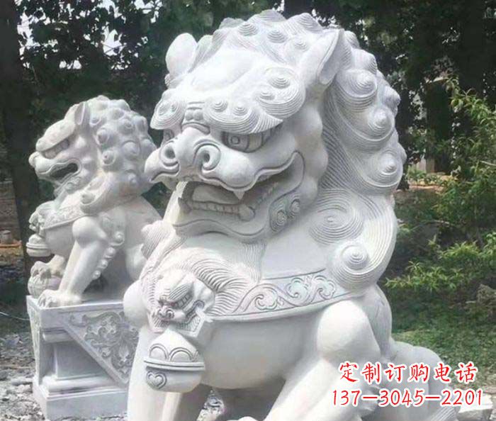 天津中领雕塑:精致石雕狮子捕捉震撼动人的气势