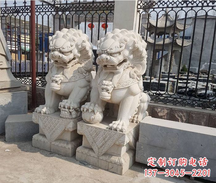 天津中领雕塑：精美大理石狮子雕塑