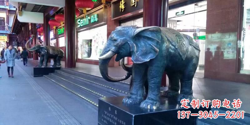 天津企业门口大象铜雕