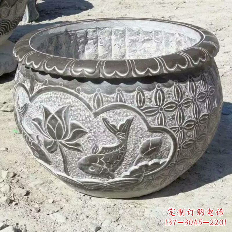 天津精致青石浮雕水缸，为您打造精美绝伦的定制雕塑
