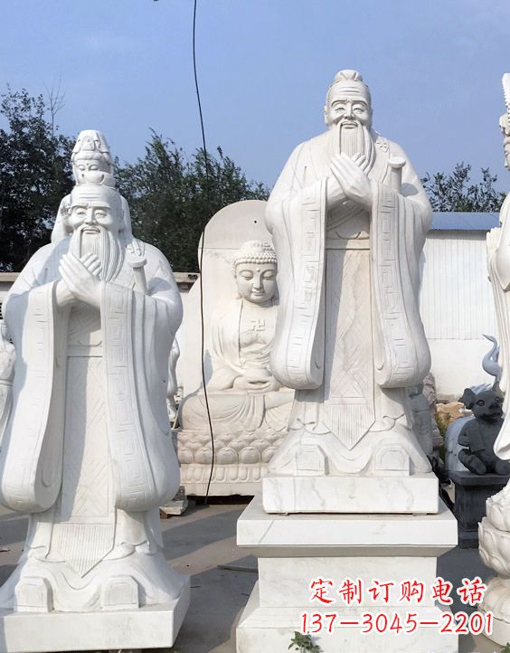 天津青石孔子雕像