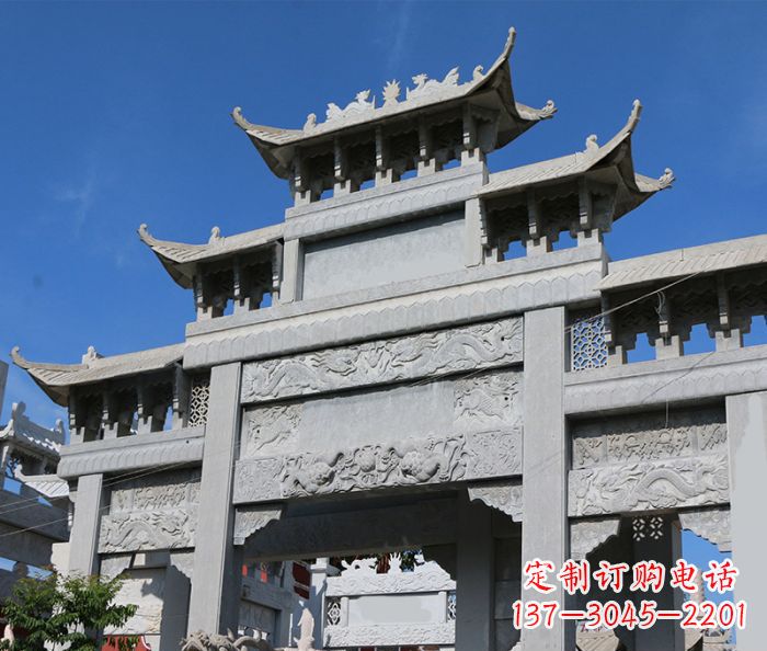 天津定制牌坊石雕,纪念无价的美好记忆