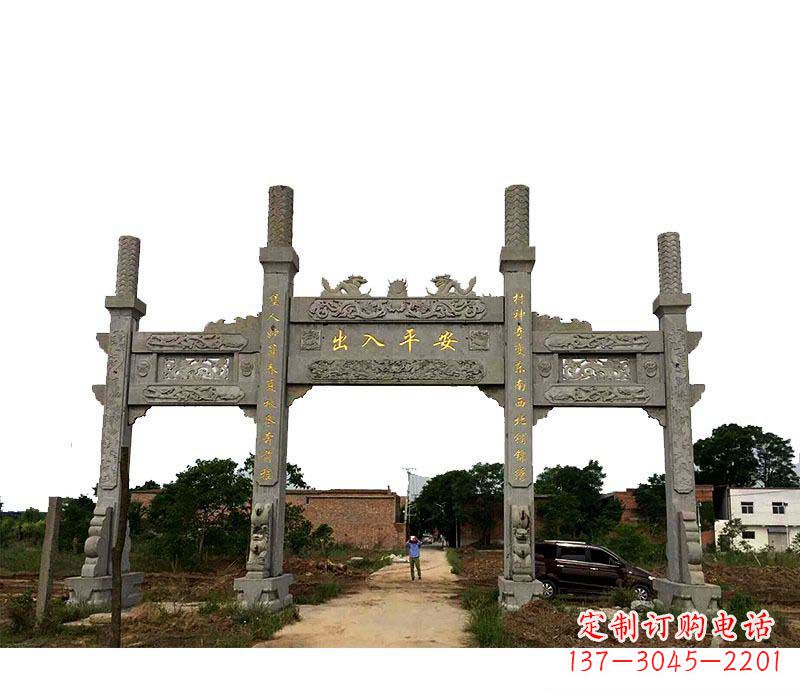 天津三门牌坊石雕——传承古文化风韵