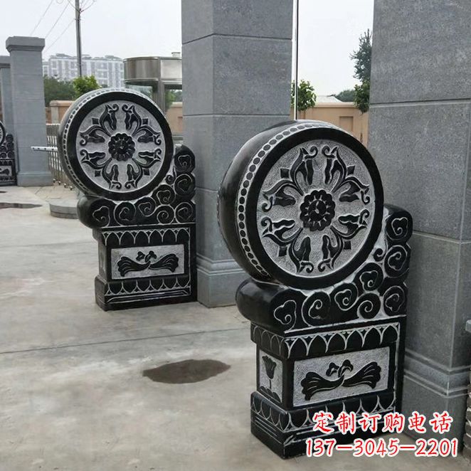 天津中领雕塑自主设计专业制作石雕门墩狮子，专…