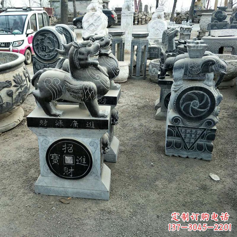 天津石雕门墩兽头