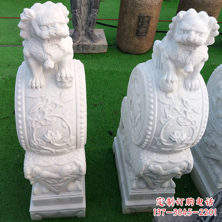 天津石雕青石貔貅门墩雕塑
