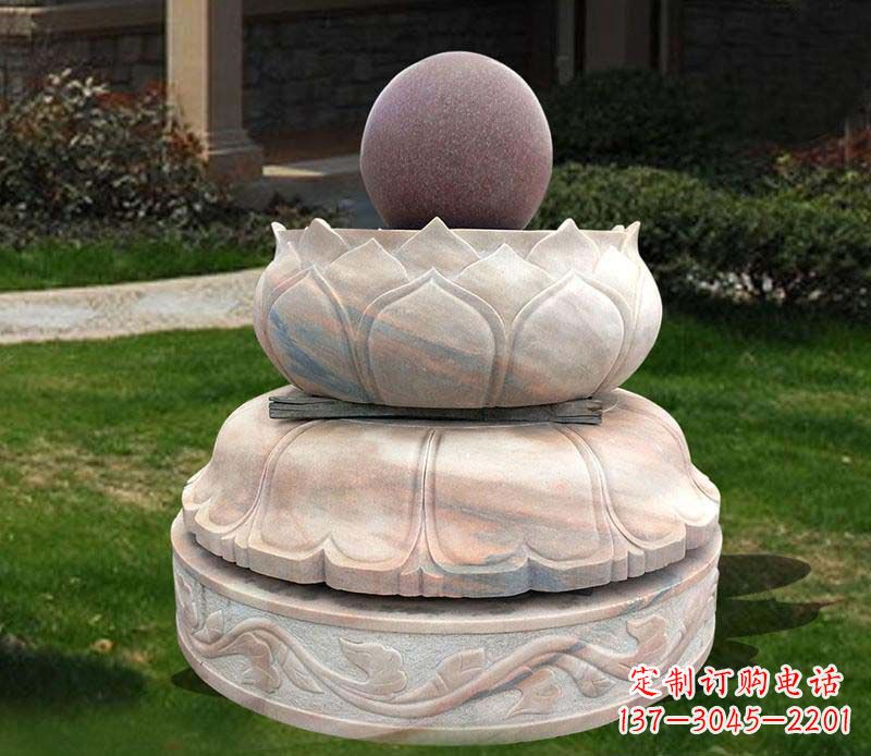 天津石雕小区风水球雕塑