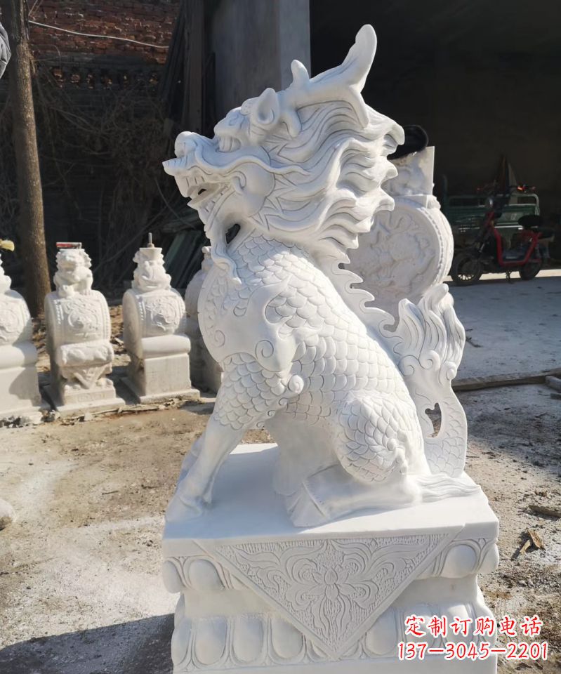 天津石雕镇宅麒麟神兽雕塑
