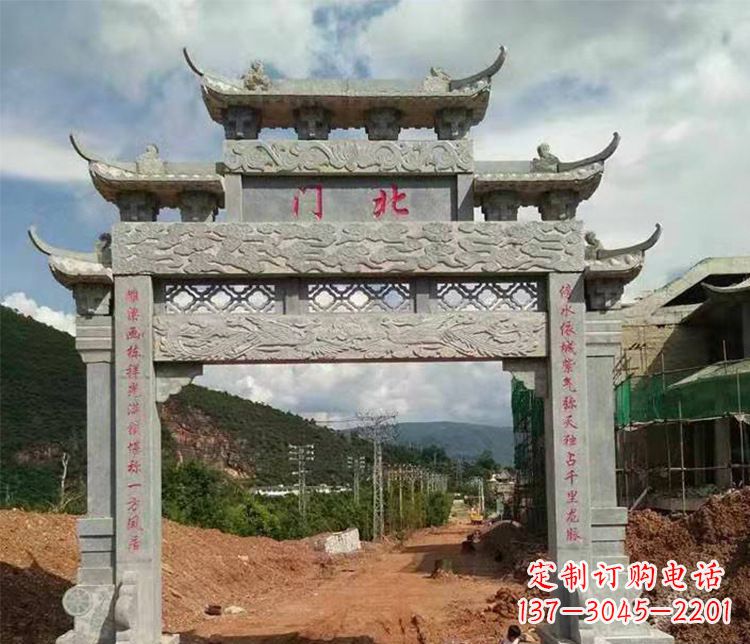 天津石牌坊单门牌坊石雕