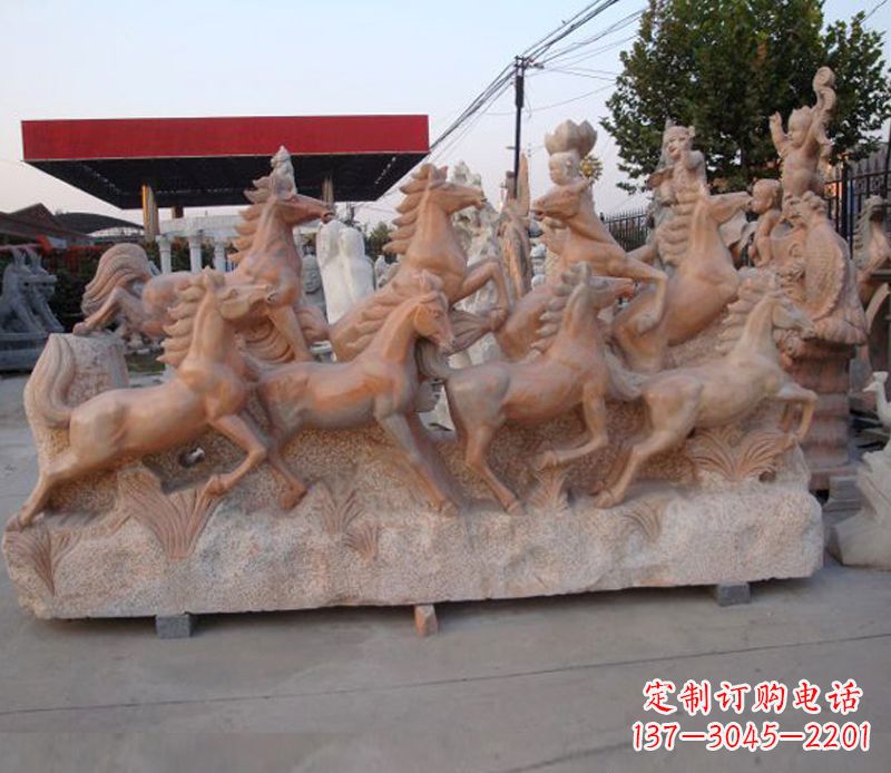 天津石头奔马雕塑