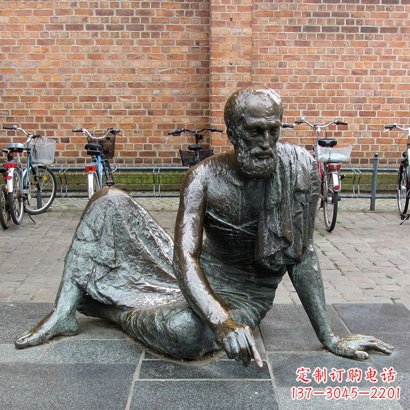 天津世界名人古希腊著名物理学家阿基米德铜雕塑像广场人物雕塑