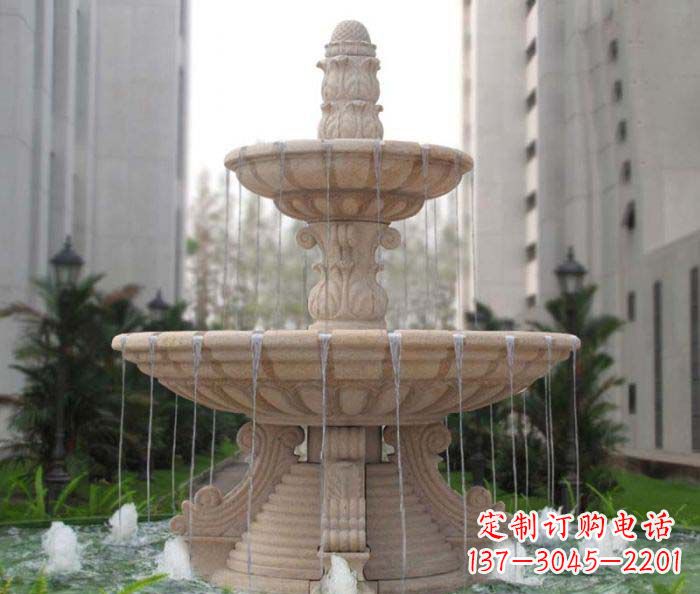 天津双层喷泉小区石雕