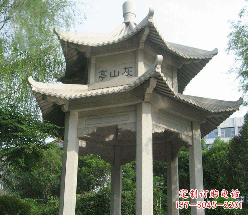 天津双层石凉亭石雕
