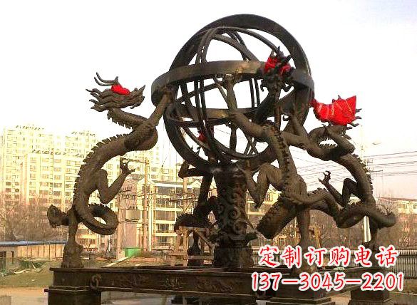 天津四龙戏珠城市景观铜雕