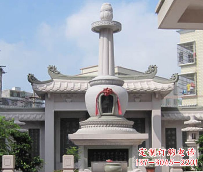 天津寺庙景观舍利塔石雕 (4)