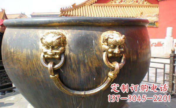 天津寺庙水缸铜雕 (3)
