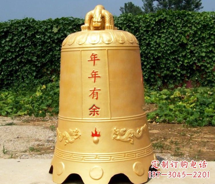 天津寺庙铜钟雕塑 (2)