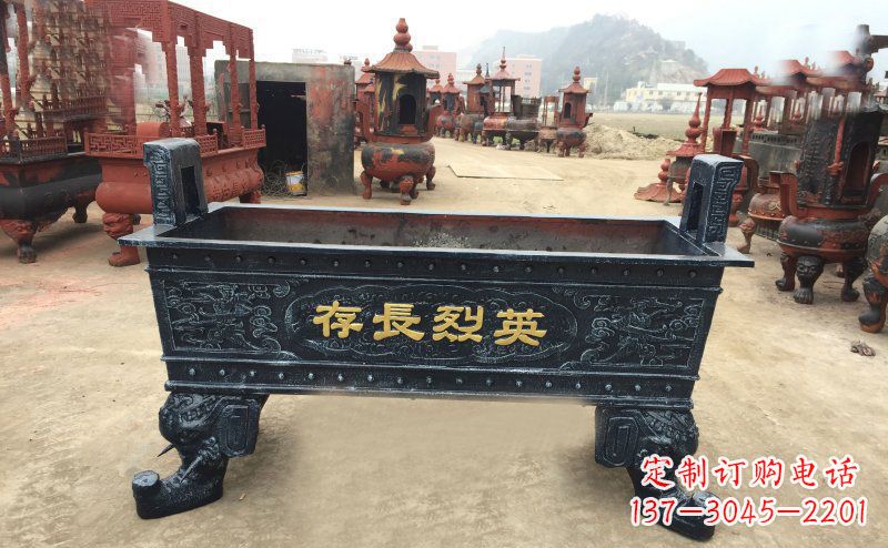 天津寺庙香炉铜雕 (4)
