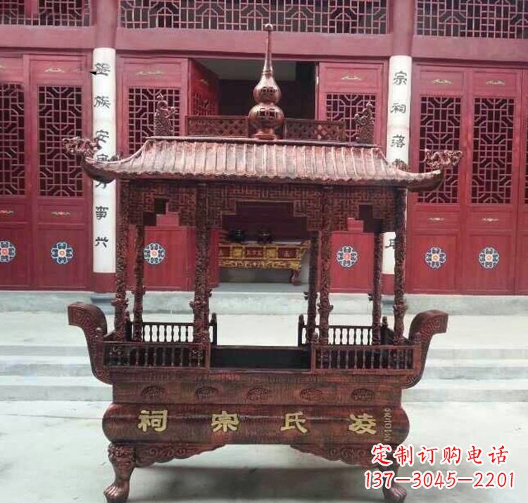 天津寺庙香炉铜雕