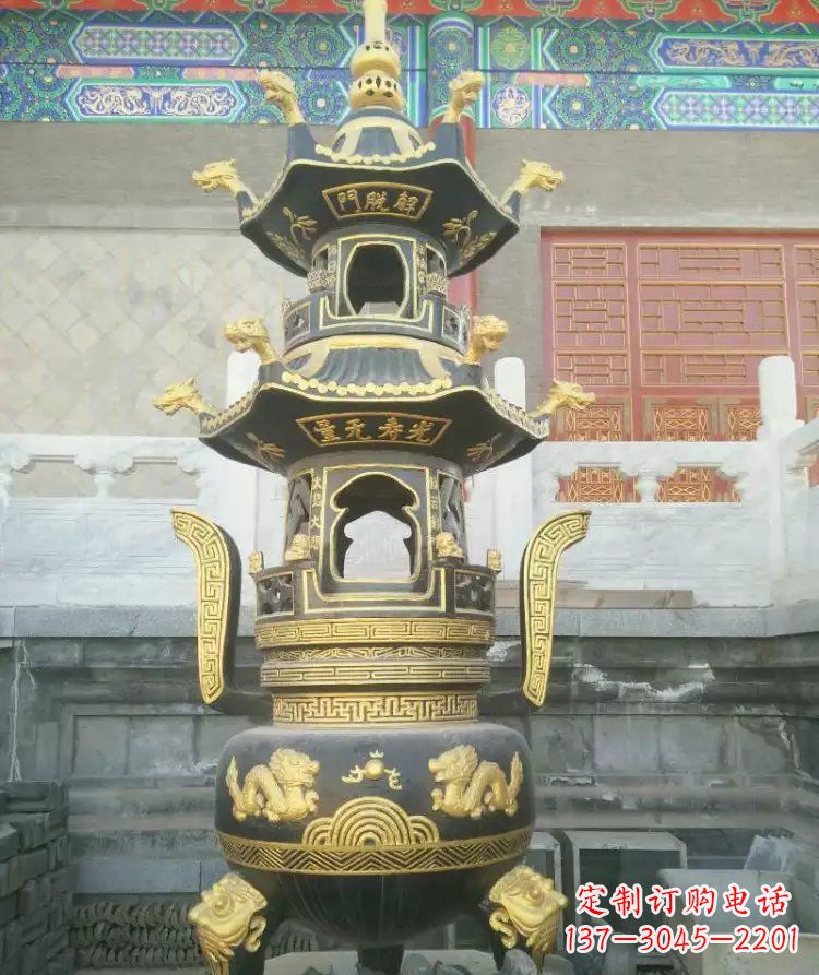天津寺庙香炉铜雕_1