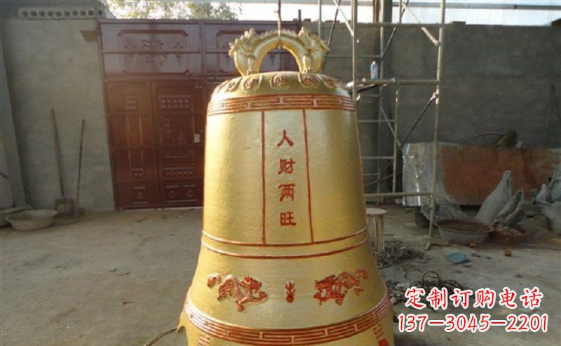 天津寺庙铸铜钟雕塑
