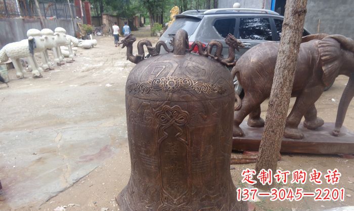 天津寺庙铸铜钟铜雕 (3)