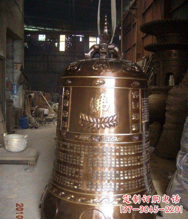 天津寺庙铸铜钟铜雕
