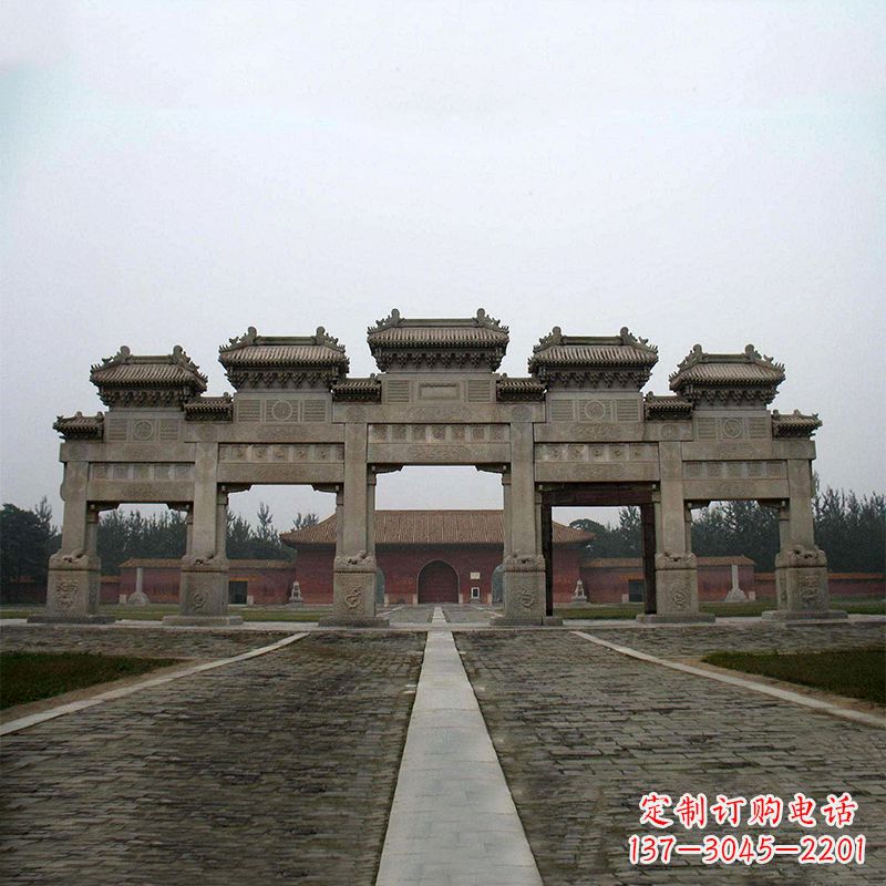 天津寺院五门石牌楼